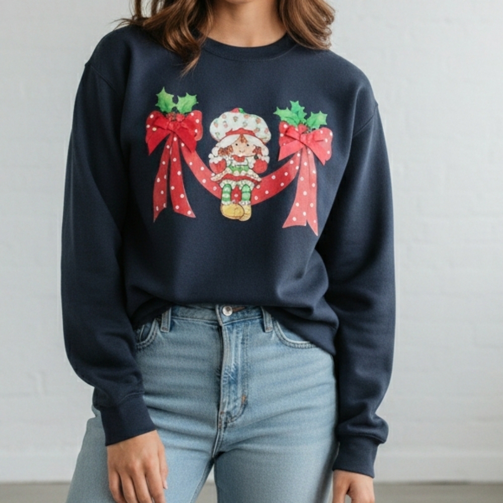 Strawberry Shortcake Long Sleeve Crew Neckline Sweater